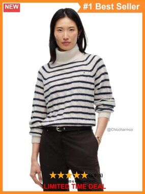 Wool Cable Knit Roll Neck Sweater Pullover Long Sleeve